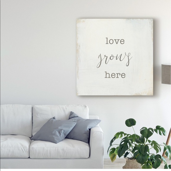 NEW "Love Grows Here" canvas wrapped wall art - Picture 2 of 5